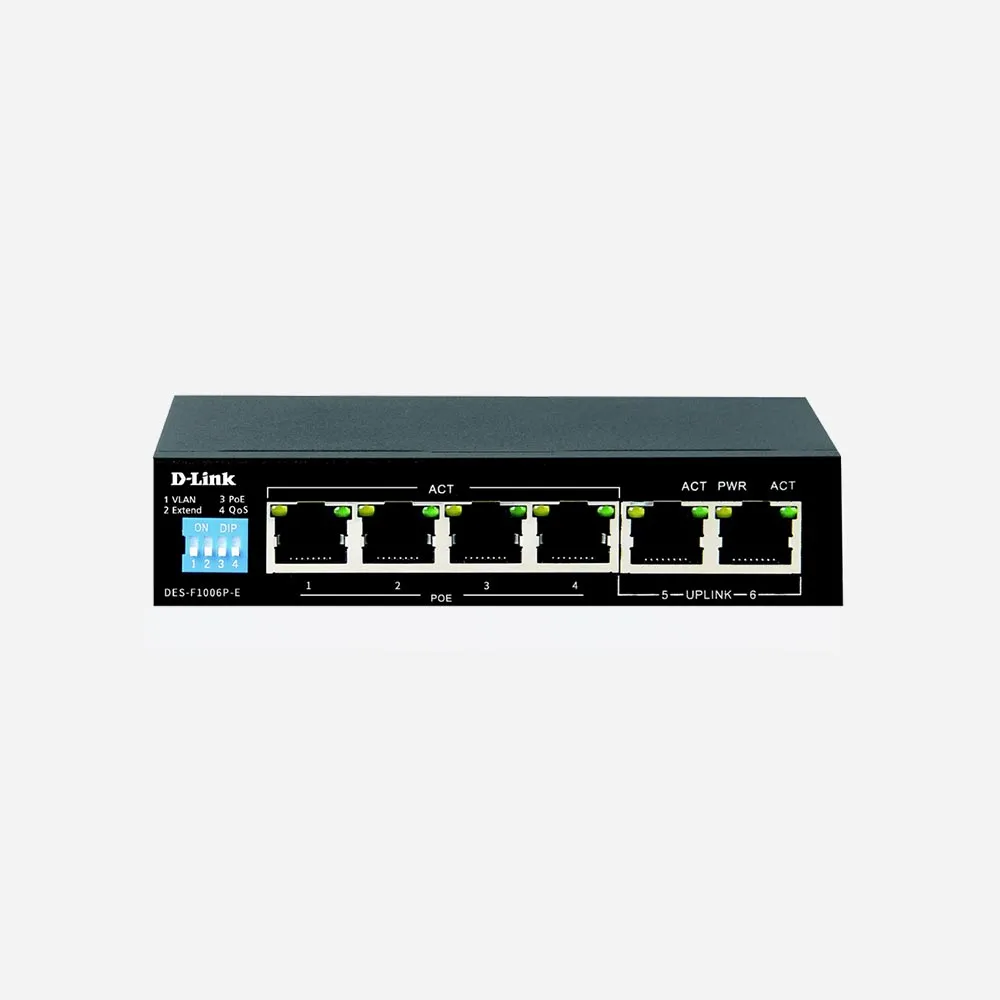 D-Link 6-Port 10/100 Long Range PoE+ Surveillance Switch