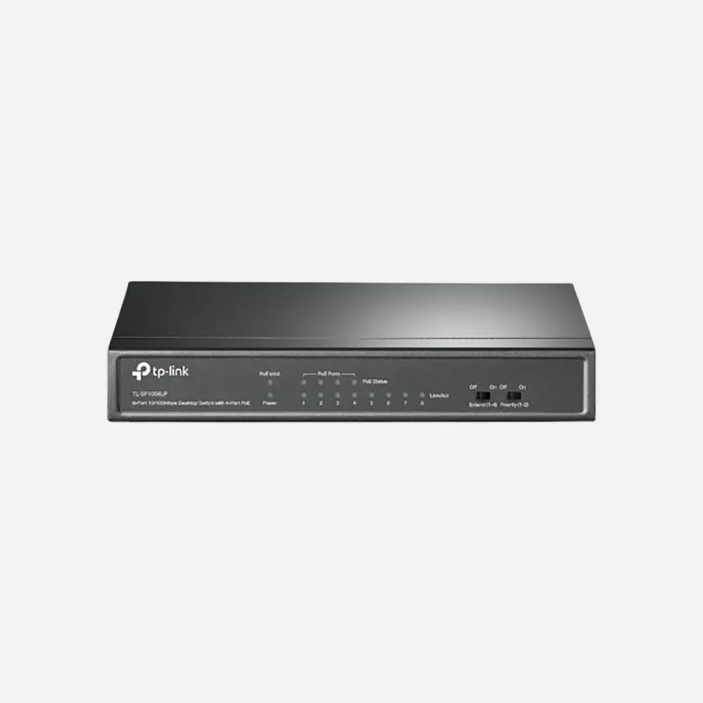 TP-Link TL-SF1008LP 8-Port PoE+ Switch (41W) â€“ Fast Ethernet Desktop